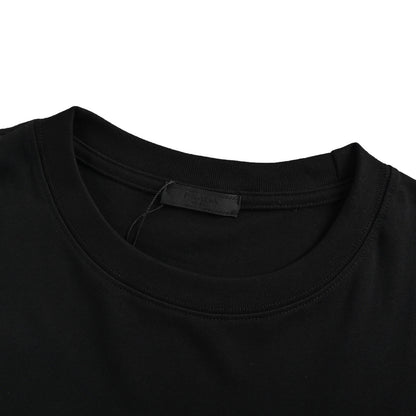 Prada 25ss overlapping embroidered triangle short sleeves