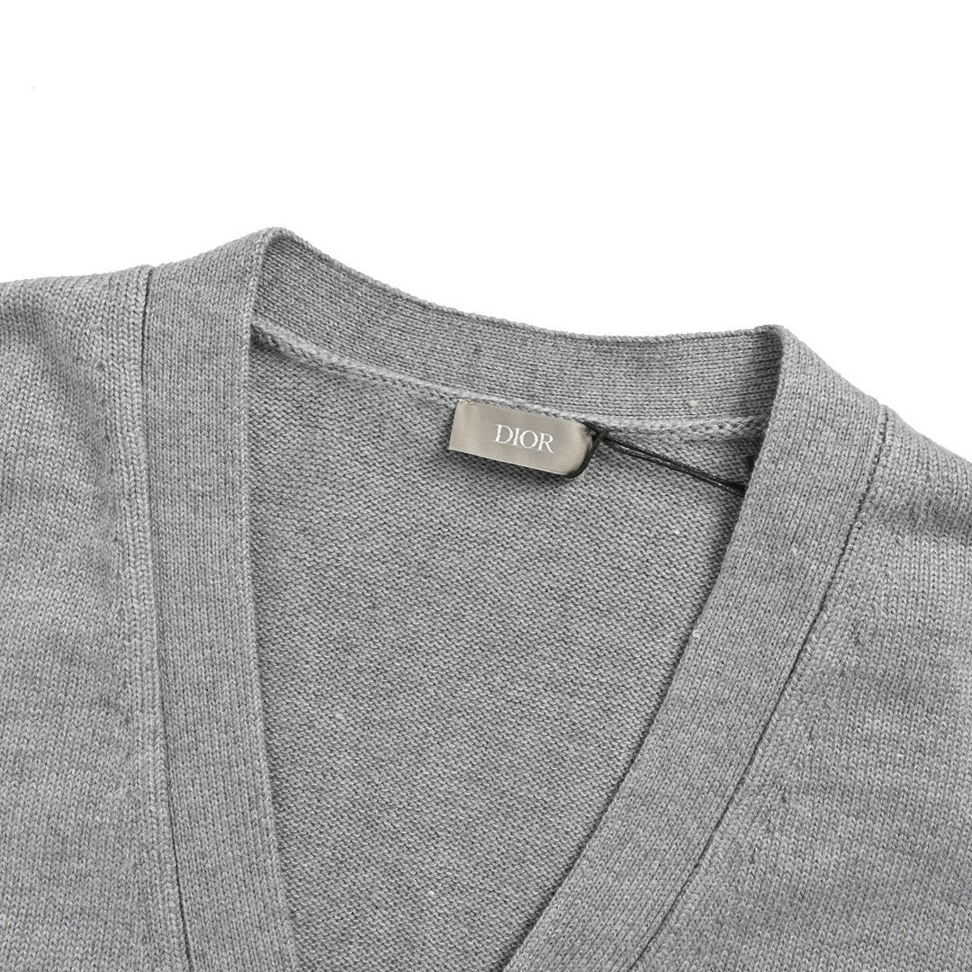 Dior 24Fw signature letter embroidered cardigan sweater