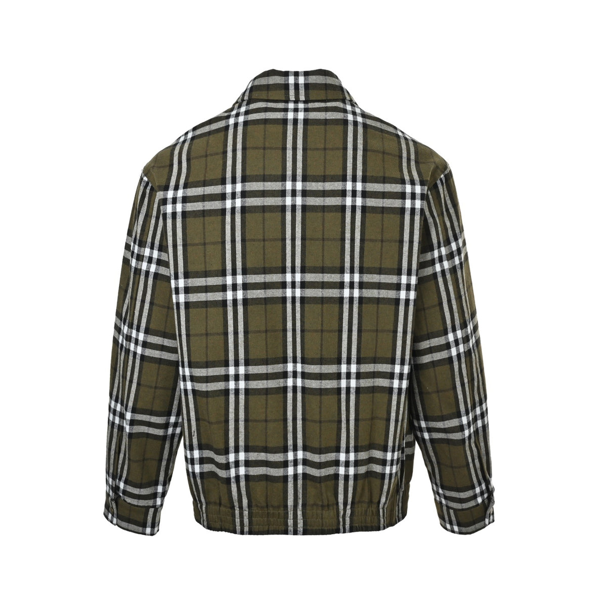 Burberry green plaid cashmere lapel jacket