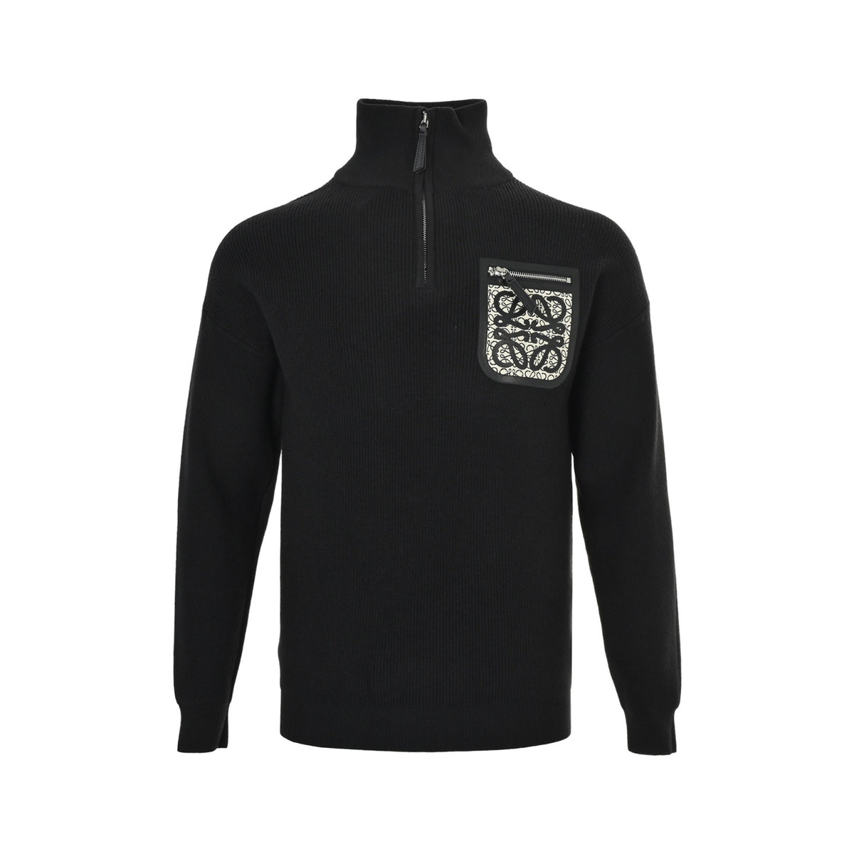 Loewe/Luo Yiwei taped fake pocket half-zip sweater