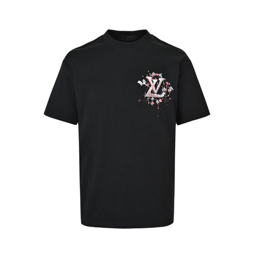 Louis Vuitton logo graffiti hand-painted short sleeves