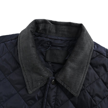 Prada rhombus corduroy collar cotton jacket