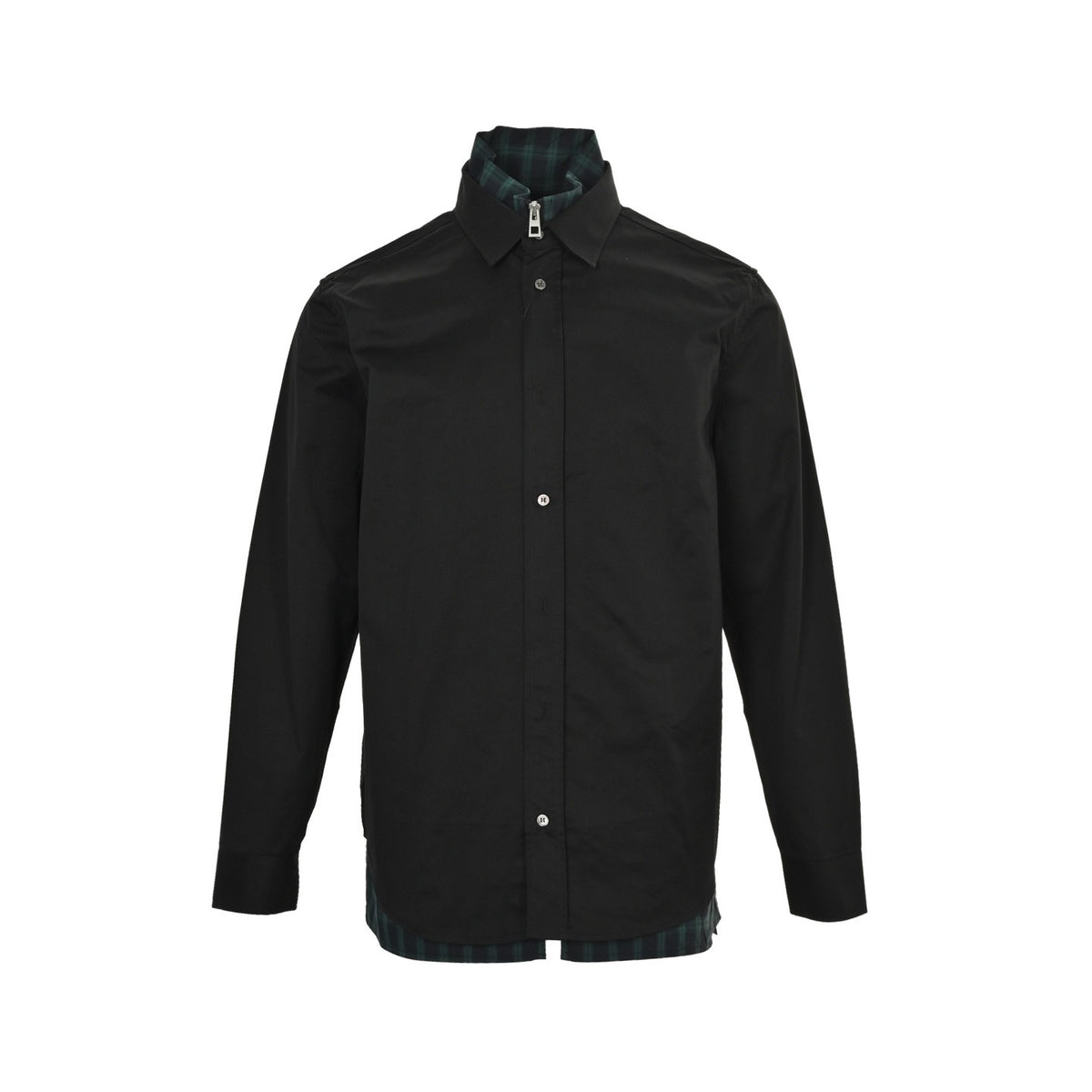 Loewe/Luoyiwei 25ss lining plaid zipper stitching fake two-piece jacket