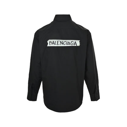 Balenciaga 25Fw tape letter print shirt