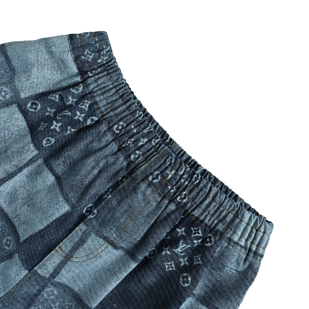 LouisVuitton/Louis Vuitton pixel checkerboard denim shorts