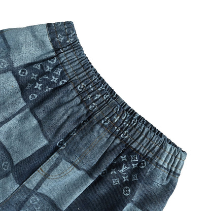 LouisVuitton/Louis Vuitton pixel checkerboard denim shorts