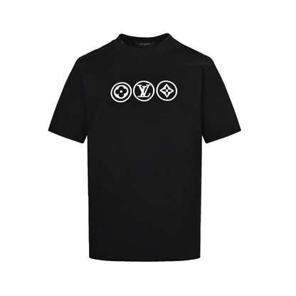 Louis Vuitton 25ss three-ring old flower embroidered short sleeves