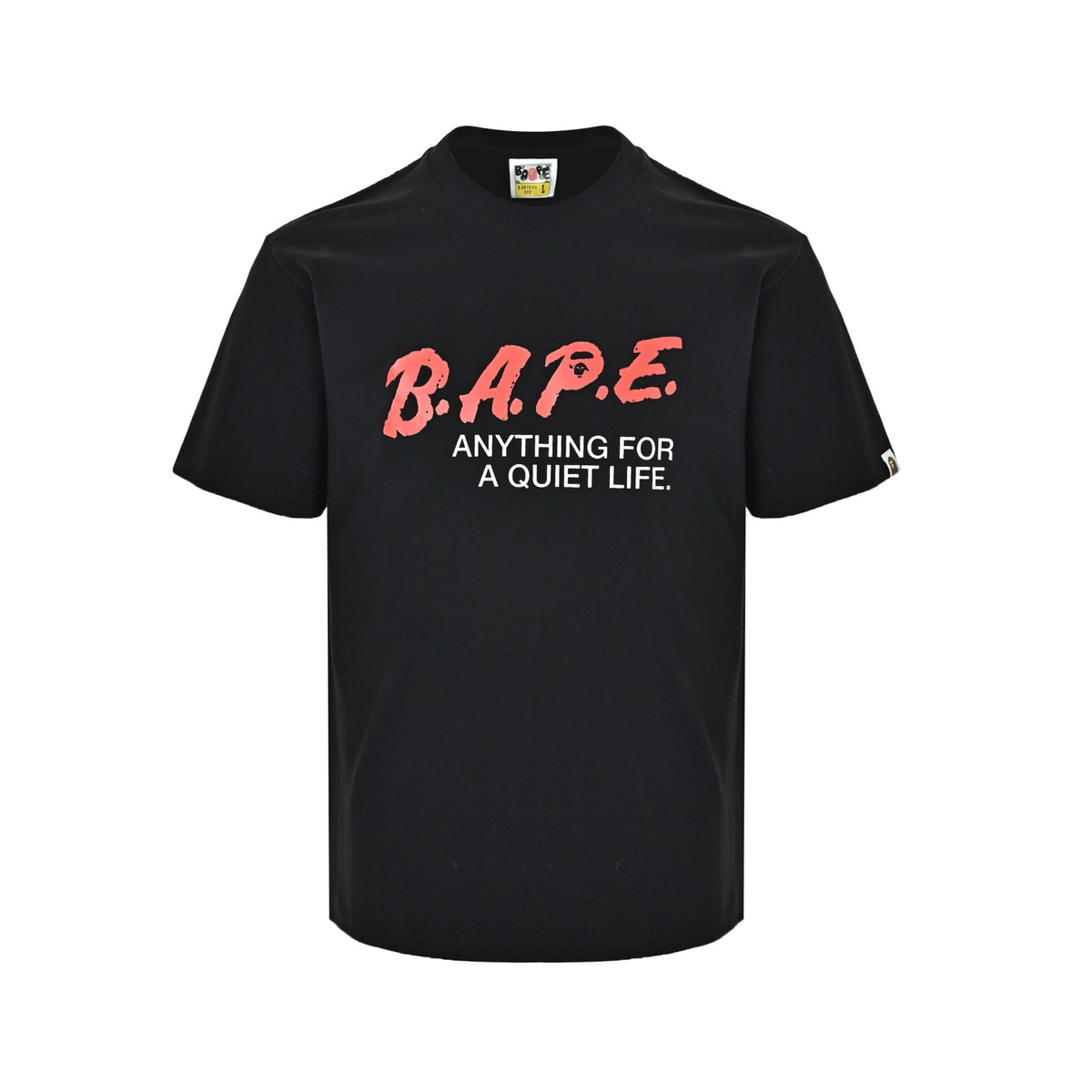 Bape red letter print short sleeves