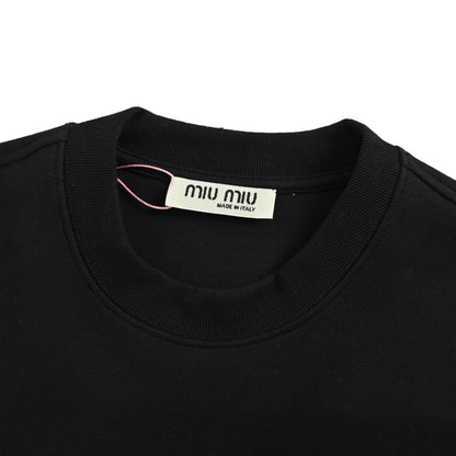 Miu Miu 25Fw back webbing logo jacquard stitching sweatshirt