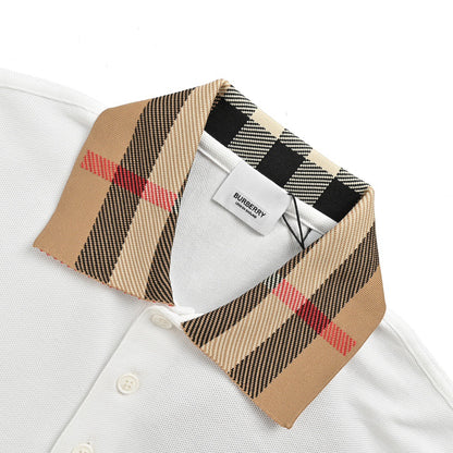 Burberry 24ss plaid collar Polo short sleeves