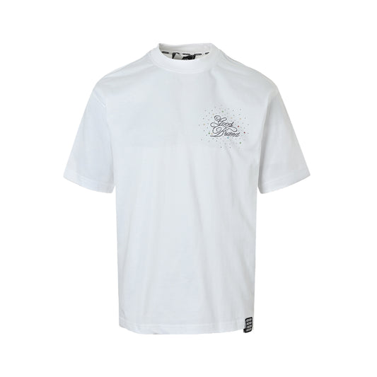 GOODBRAND 26ss Galaxy Slogan Hot Diamond Short Sleeve