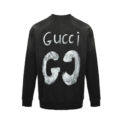 Gucci hand-painted lettering crew neck sweatshirt