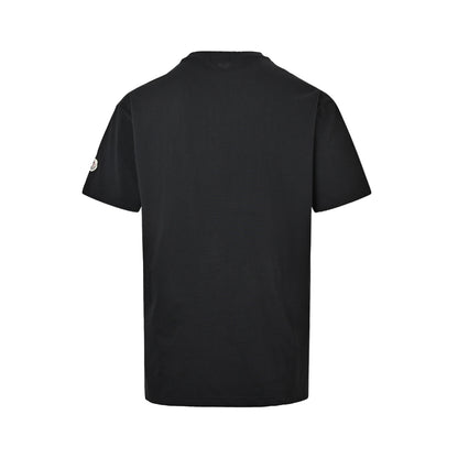 Moncler/muzzle 26ss short sleeves with three-color embroidery small logo on the chest
