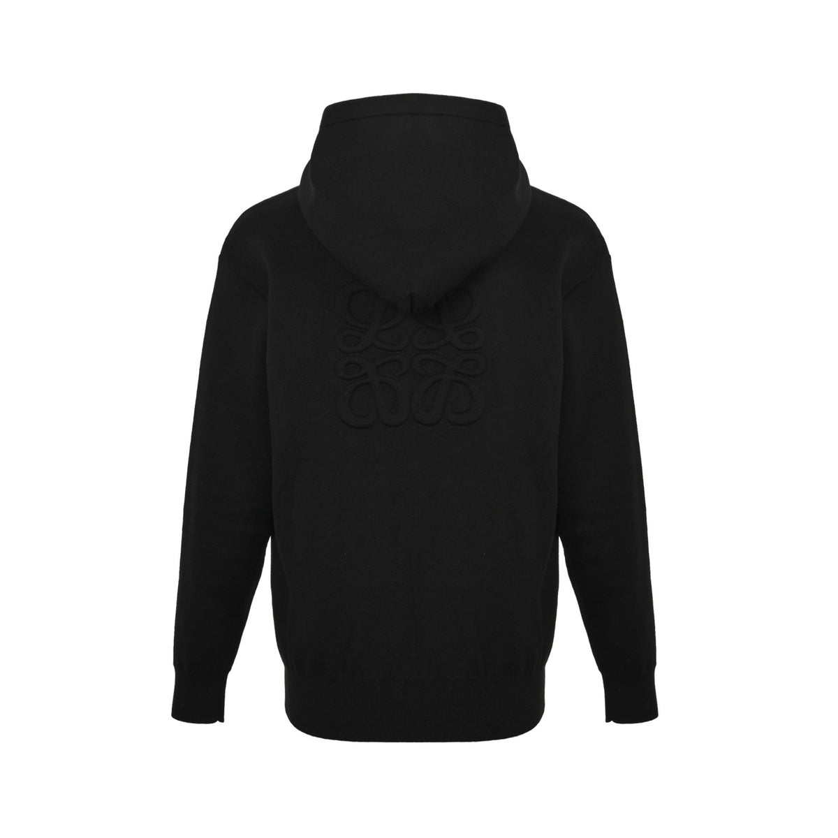 Loewe/Luoyiwei Anagram hooded knitted jacket with embossed back zipper