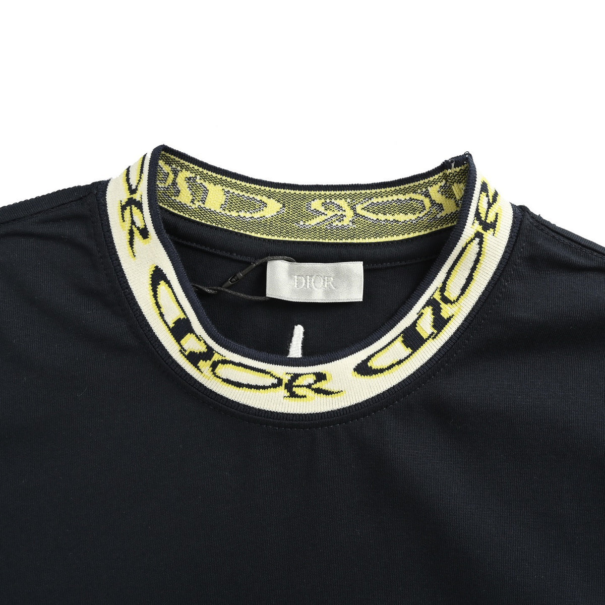 Dior 25ss neck letter jacquard web short sleeves