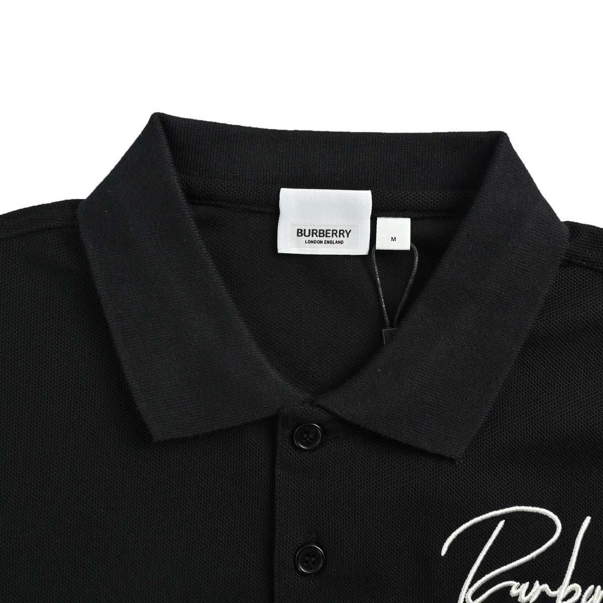 Burberry artistic signature embroidered Polo short sleeves