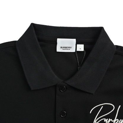 Burberry artistic signature embroidered Polo short sleeves