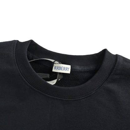 Burberry war horse logo embroidered horizontal stripe round neck sweatshirt