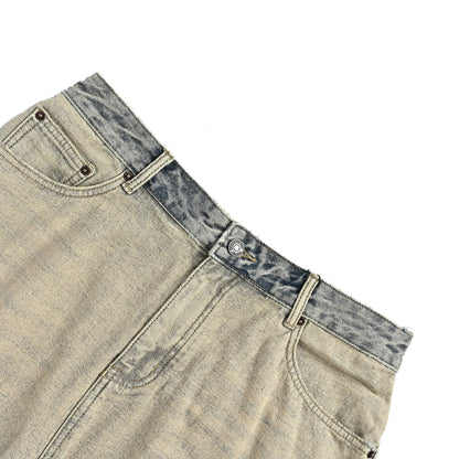 Balenciaga 24ss reverse-worn washed distressed denim shorts