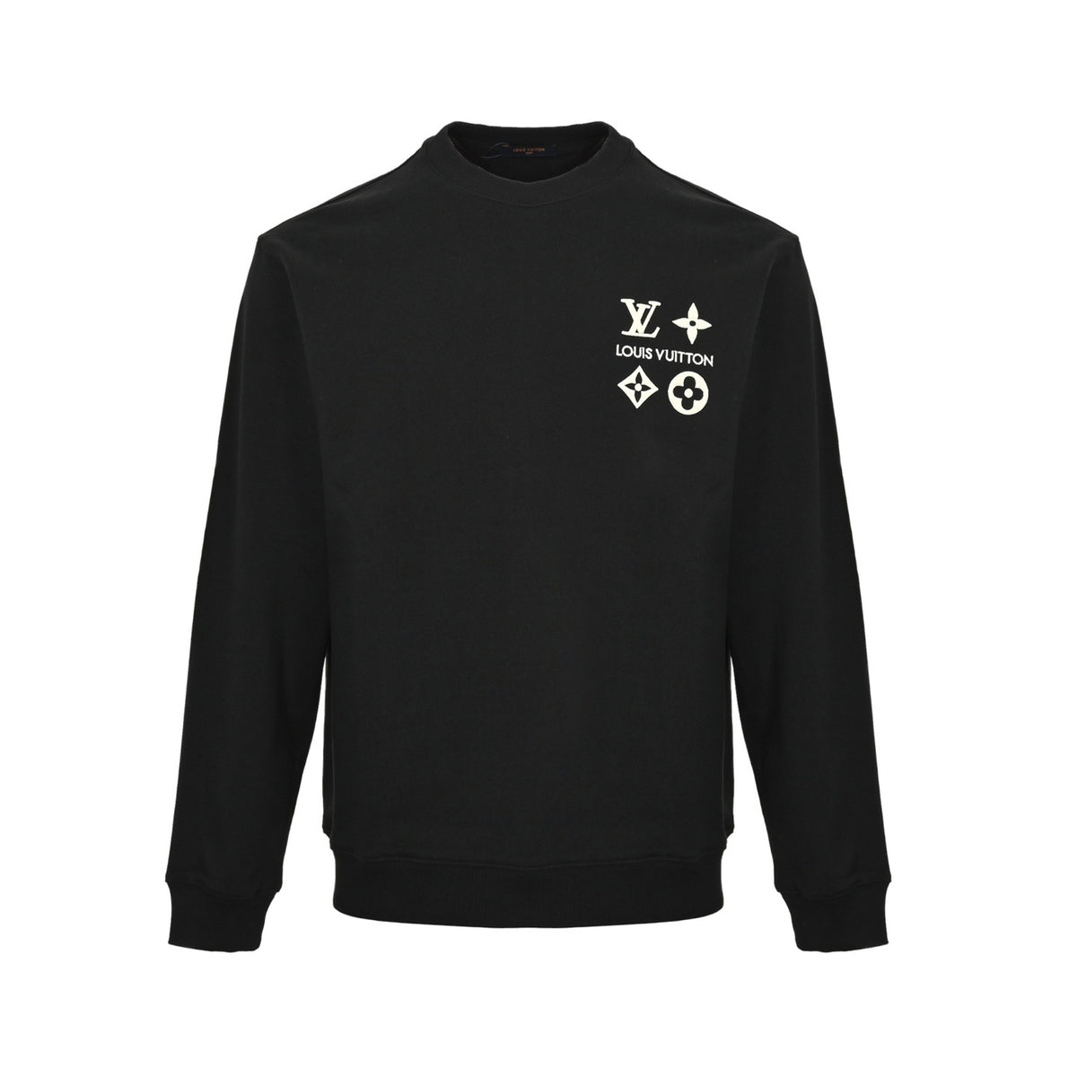 Louis Vuitton 25Fw chest four-flower embroidery crew neck sweatshirt