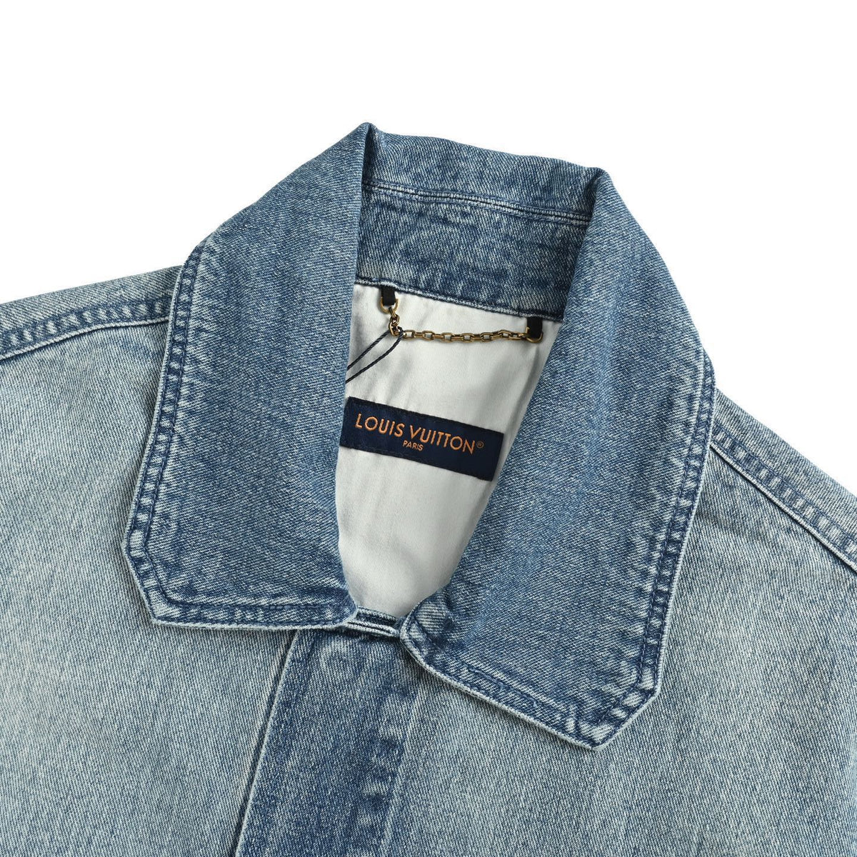 Louis Vuitton presbyopic embossed denim short-sleeved shirt