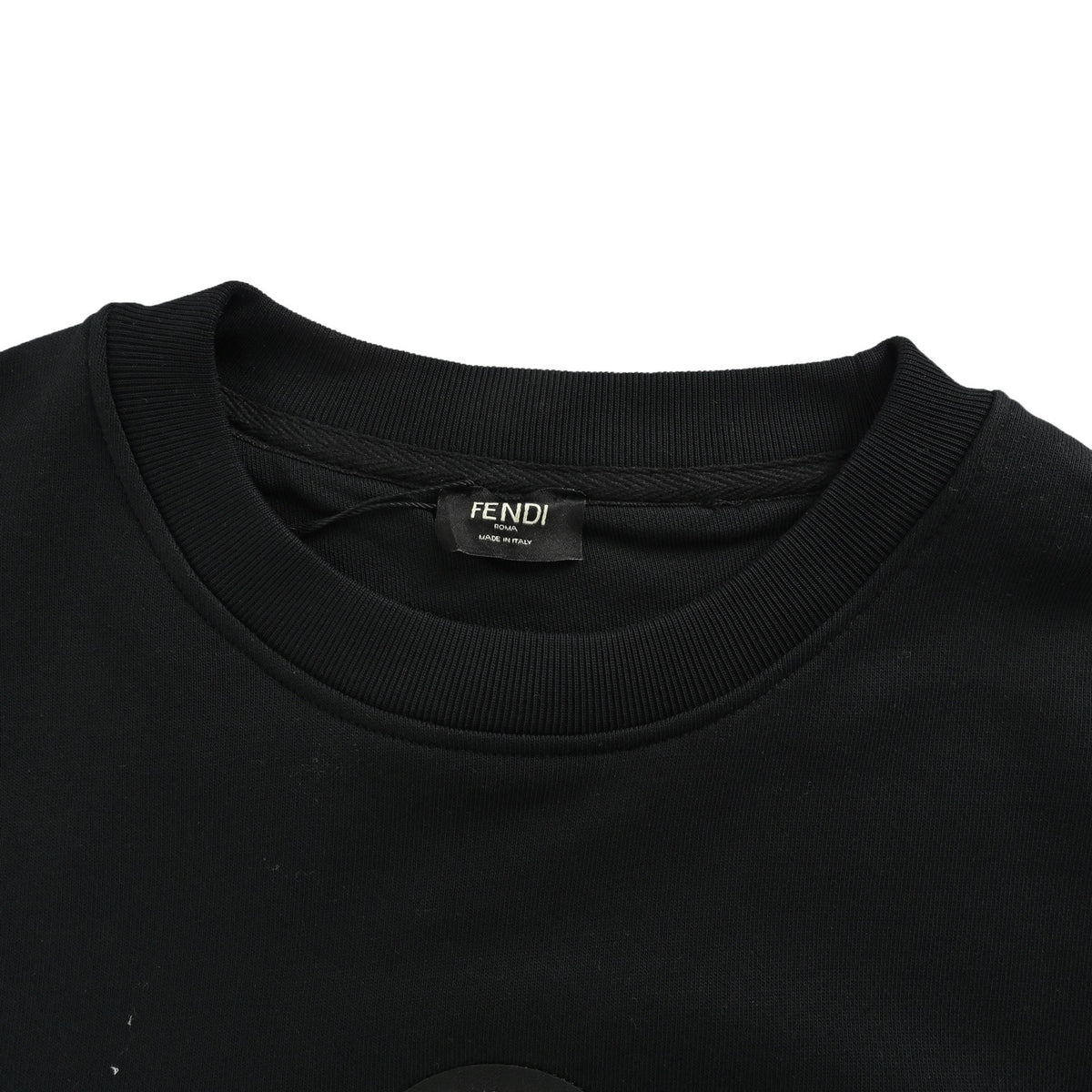 Fendi 25Fw Galeries Lafayette leather embroidered round neck sweatshirt