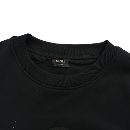 Fendi 25Fw Galeries Lafayette leather embroidered round neck sweatshirt
