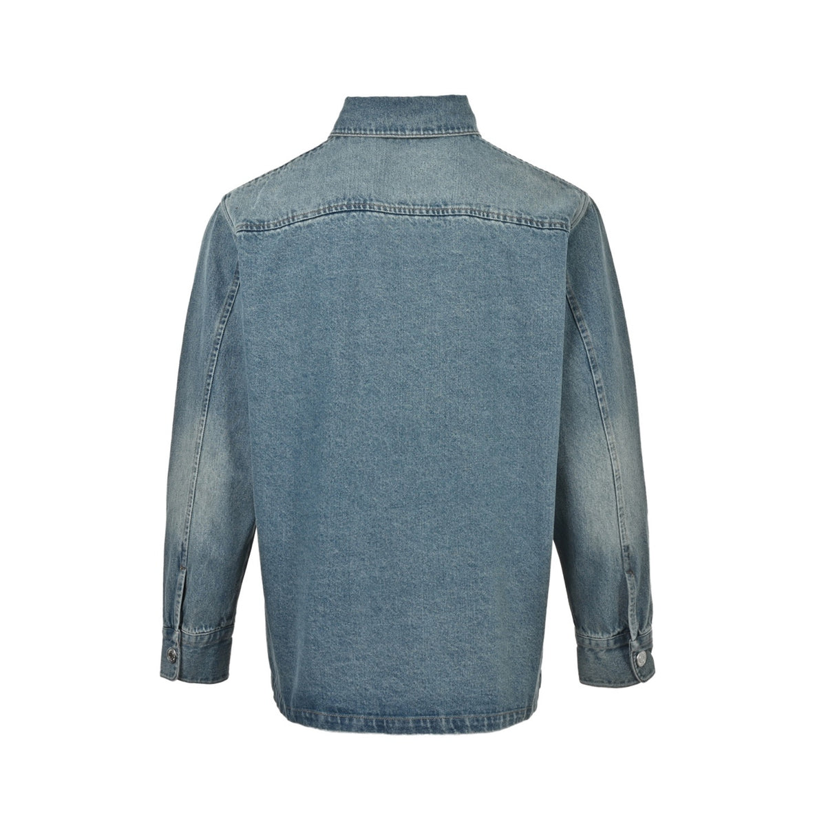 Ami Paris woven heart embroidered denim shirt