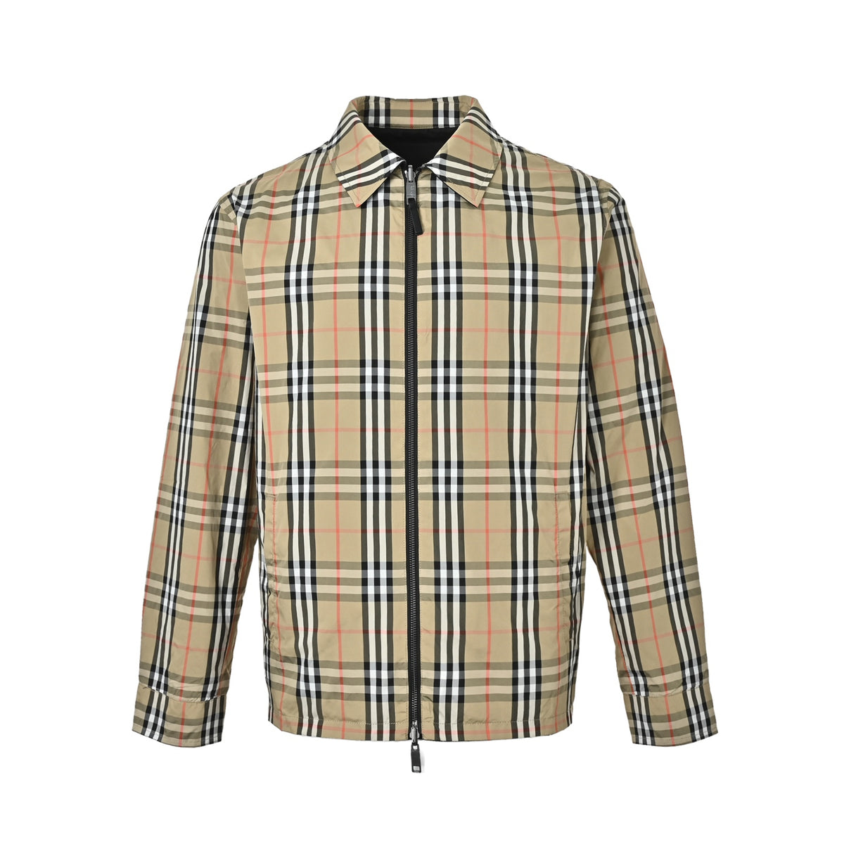 Burberry double-sided plaid lapel jacket