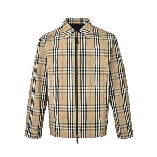 Burberry double-sided plaid lapel jacket