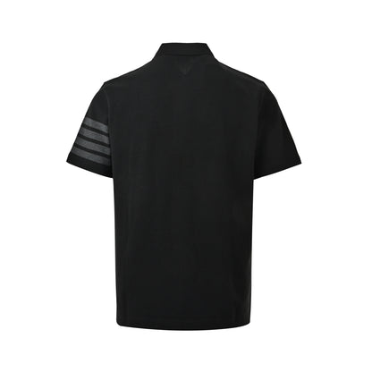 Thom Browne/Thom Brown classic yarn-dyed four-bar Polo short sleeves