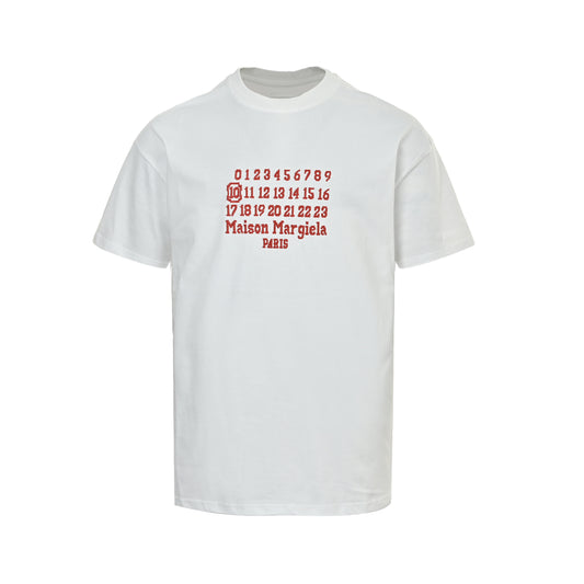 Maison Margiela/Margiela digital calendar embroidered short sleeves