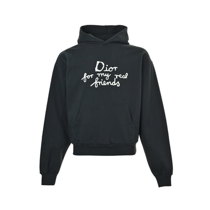 Dior 25Fw towel embroidered letter logo embroidered hooded sweatshirt