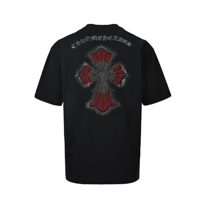 Chrome Hearts/Chrome Heart Hot Diamond Cross Short Sleeve