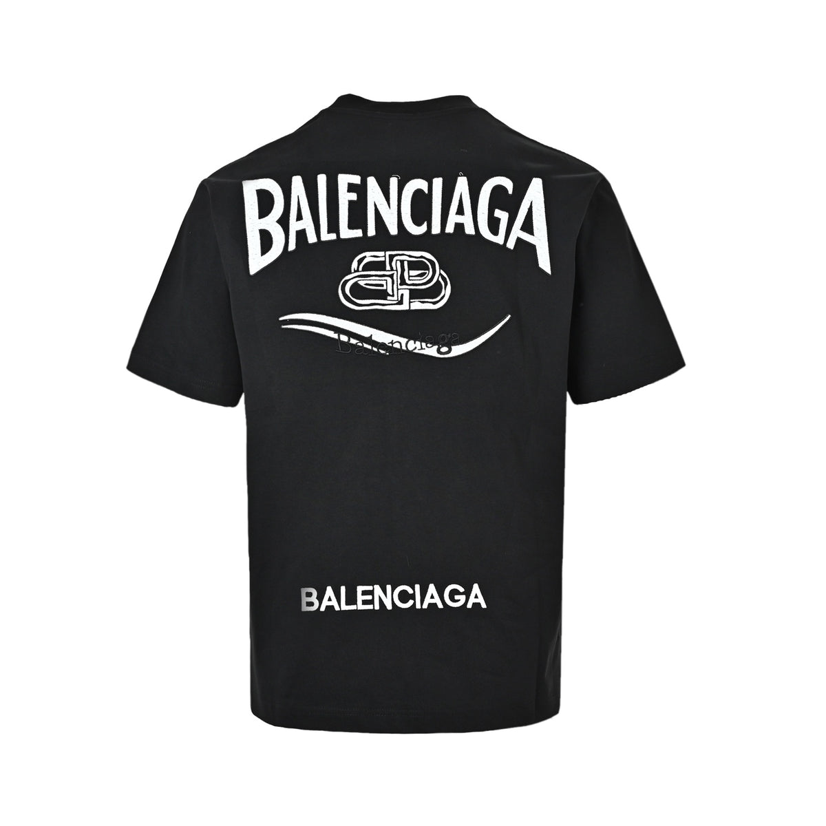 Balenciaga multiple wave cola composite embroidery round neck short sleeves