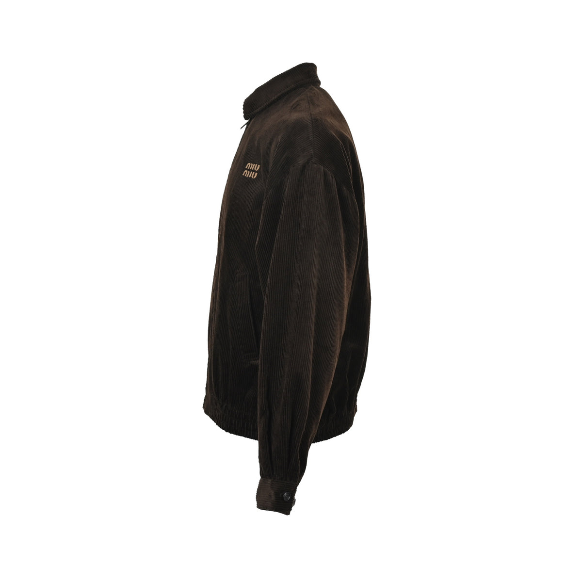 Miu Miu letter embroidered corduroy jacket