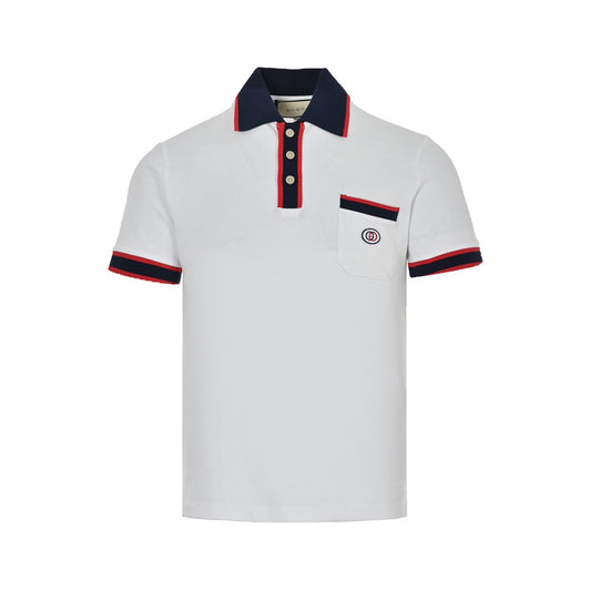 Gucci 23ss classic pocket embroidered double G Polo short sleeves