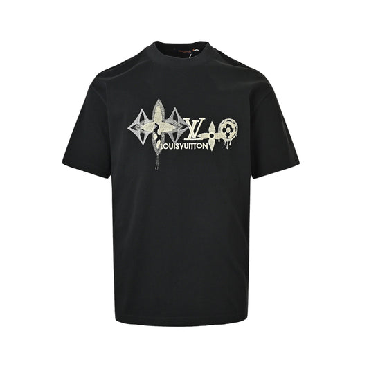 Louis Vuitton presbyopia logo embroidered short sleeves