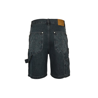 Louis Vuitton 25ss presbyopic embossed denim shorts