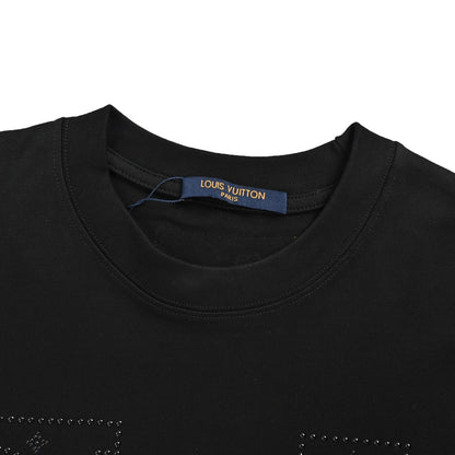 Louis Vuitton dotted line hot diamond logo short sleeves