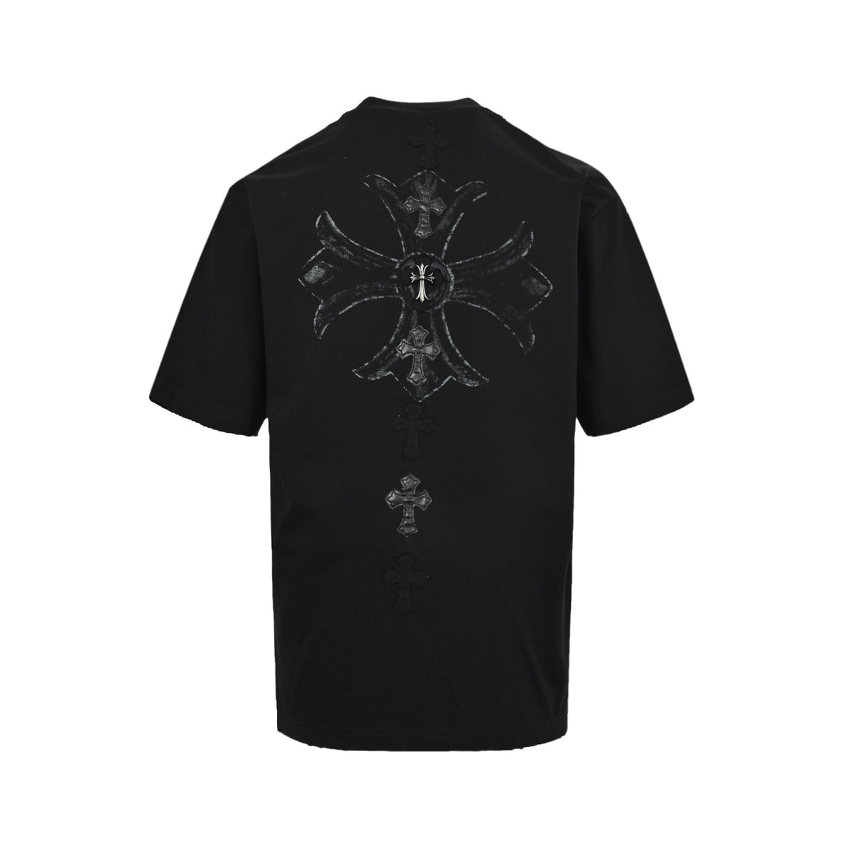 Chrome Hearts Heavy Industry Cross Print Appliqué Embroidered Short Sleeves