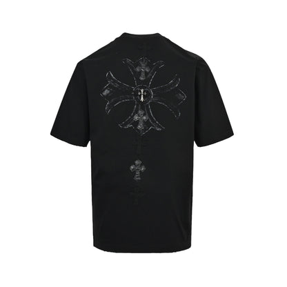 Chrome Hearts Heavy Industry Cross Print Appliqué Embroidered Short Sleeves