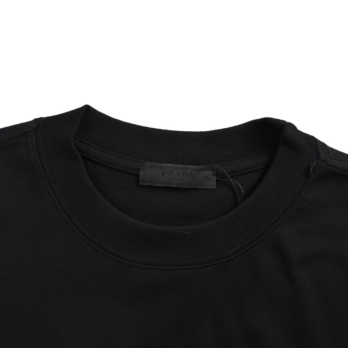 Prada triangle logo stitching side zipper short sleeves