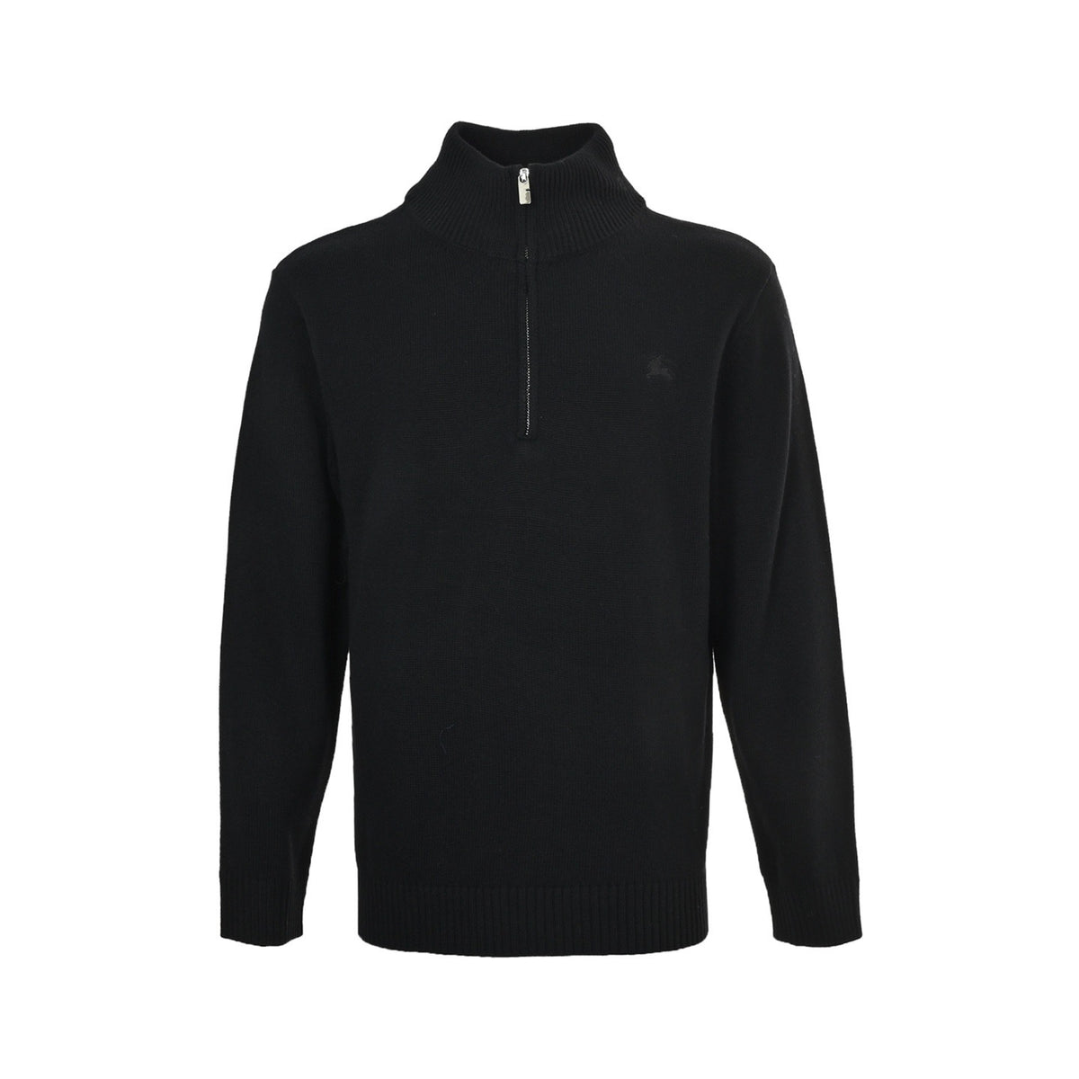 Burberry 25Fw war horse logo embroidered half-zip sweater