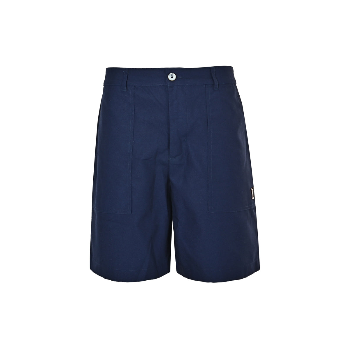 Louis Vuitton LV logo indigo denim shorts