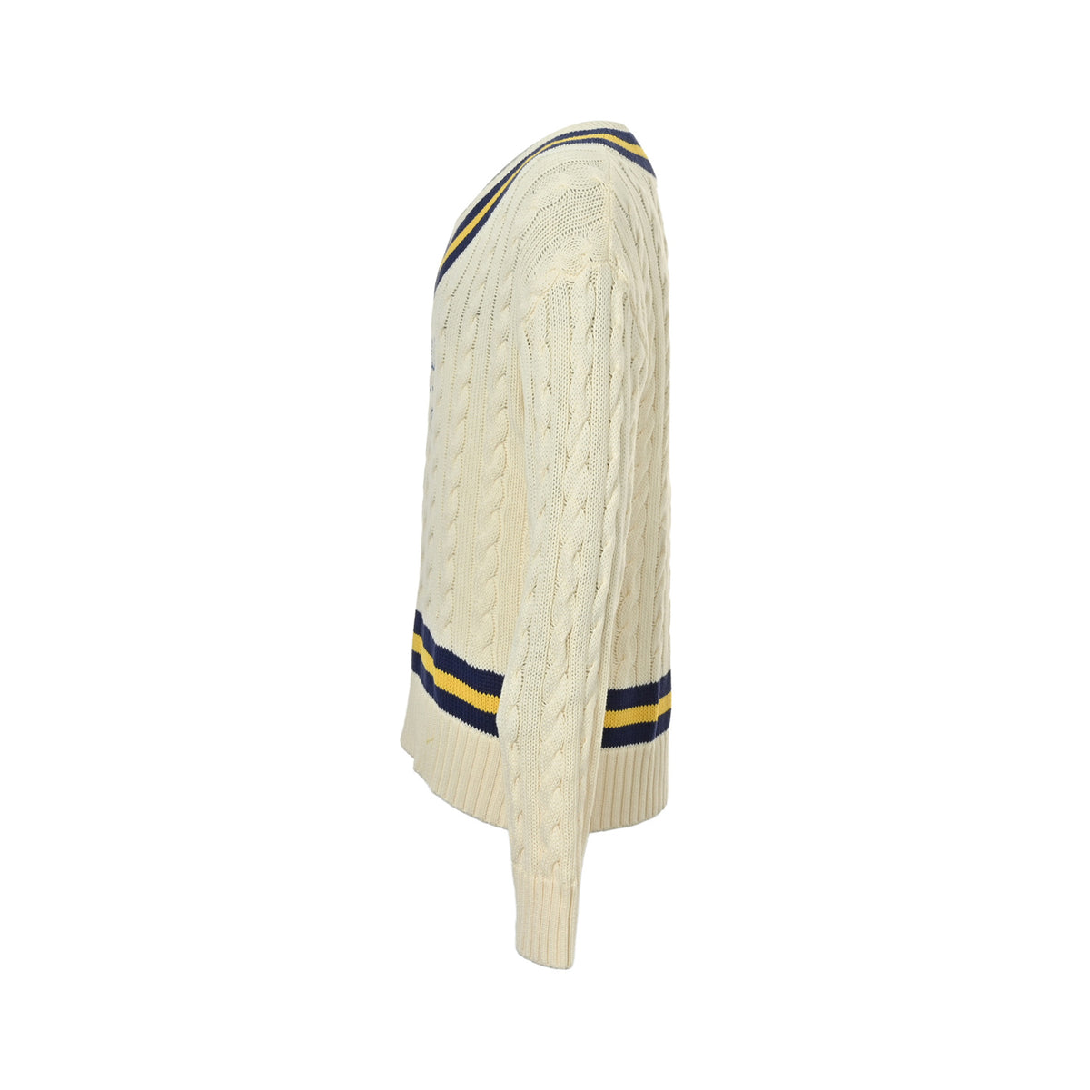 RALPH LAUREN tennis cable V-neck knitted sweater