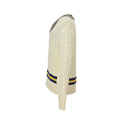 RALPH LAUREN tennis cable V-neck knitted sweater