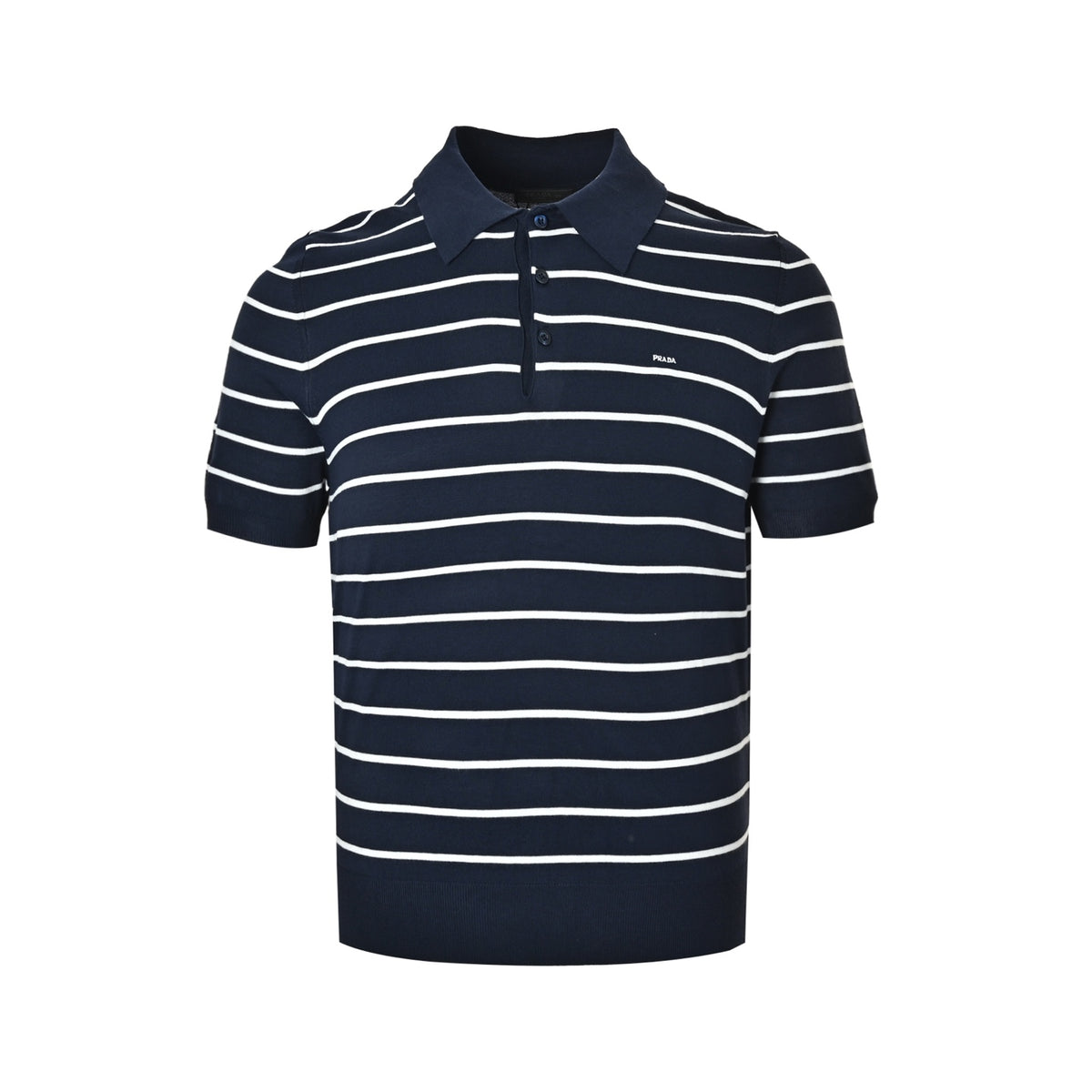 Prada logo striped knitted Polo short sleeves