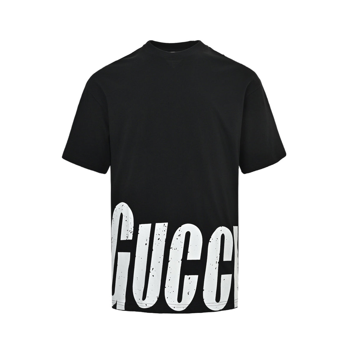 Gucci & Balenciaga short sleeves with mottled letter print on the hem