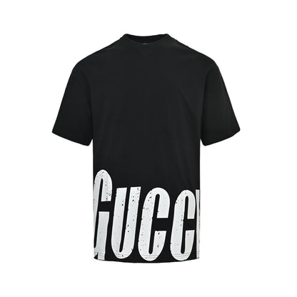 Gucci & Balenciaga short sleeves with mottled letter print on the hem
